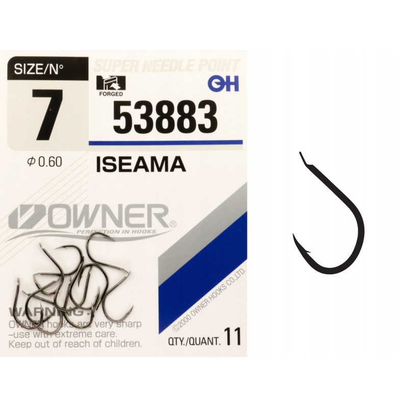 Haczyki z łopatką OWNER ISEAMA czarny nikiel r. 7