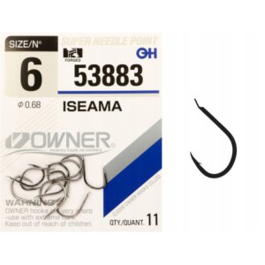 Haczyki z łopatką OWNER ISEAMA czarny nikiel r. 6