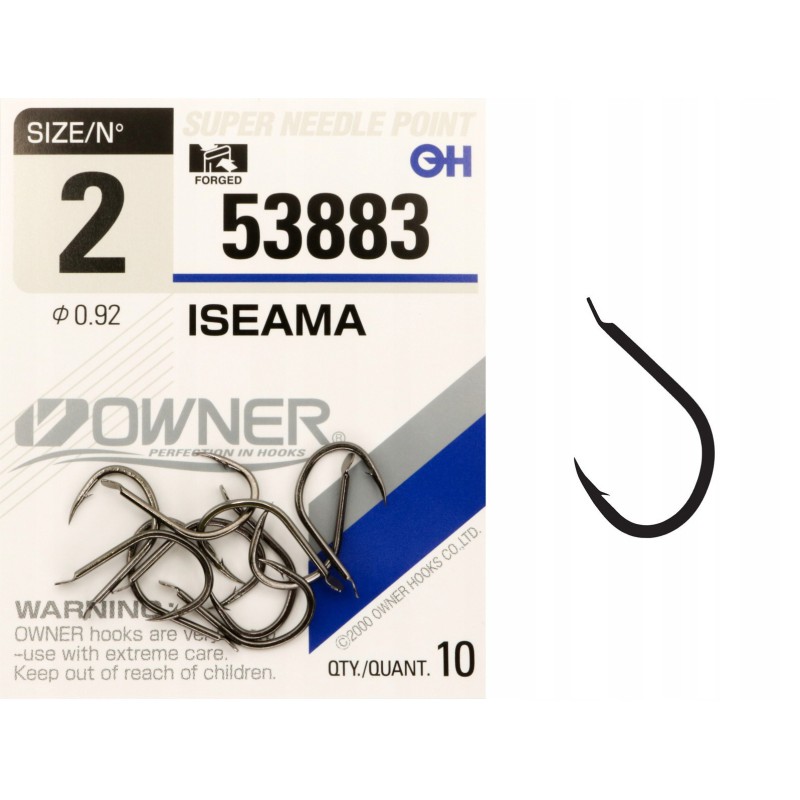 Haczyki z łopatką OWNER ISEAMA czarny nikiel r. 2