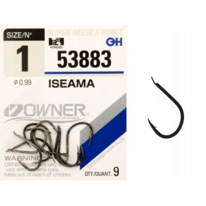 Haczyki z łopatką OWNER ISEAMA czarny nikiel r. 1