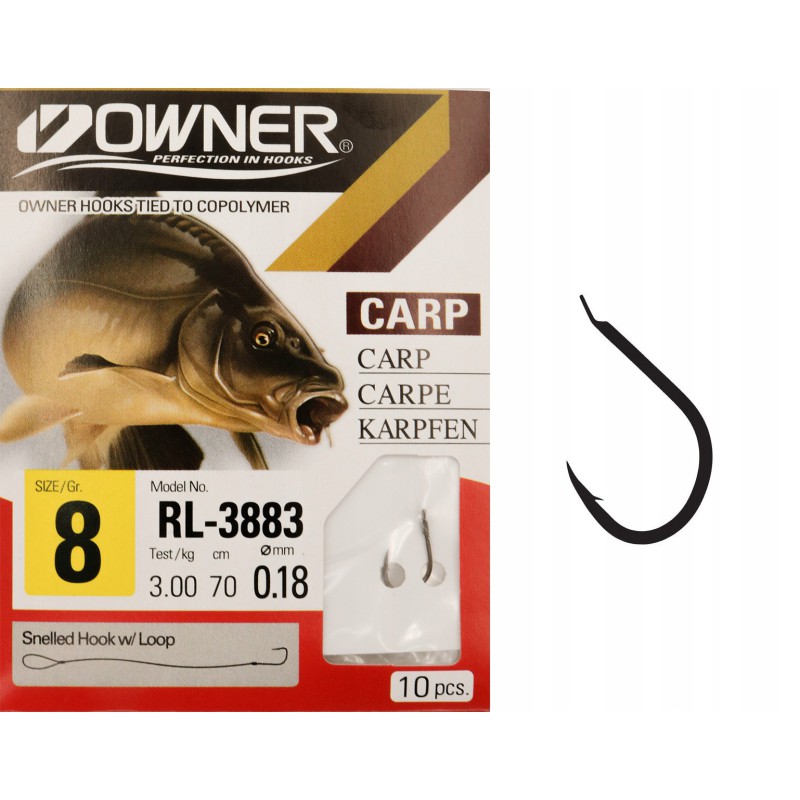 Haczyki z przyponem OWNER ISEAMA 0,18mm r. 8