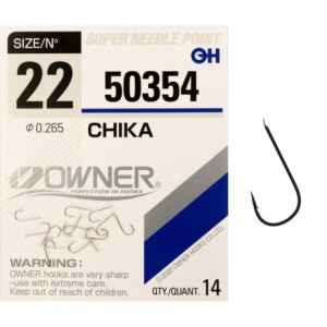 Haczyki z łopatką OWNER CHIKA srebrny nikiel r. 22