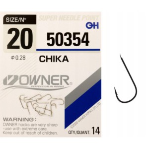Haczyki z łopatką OWNER CHIKA srebrny nikiel r. 20