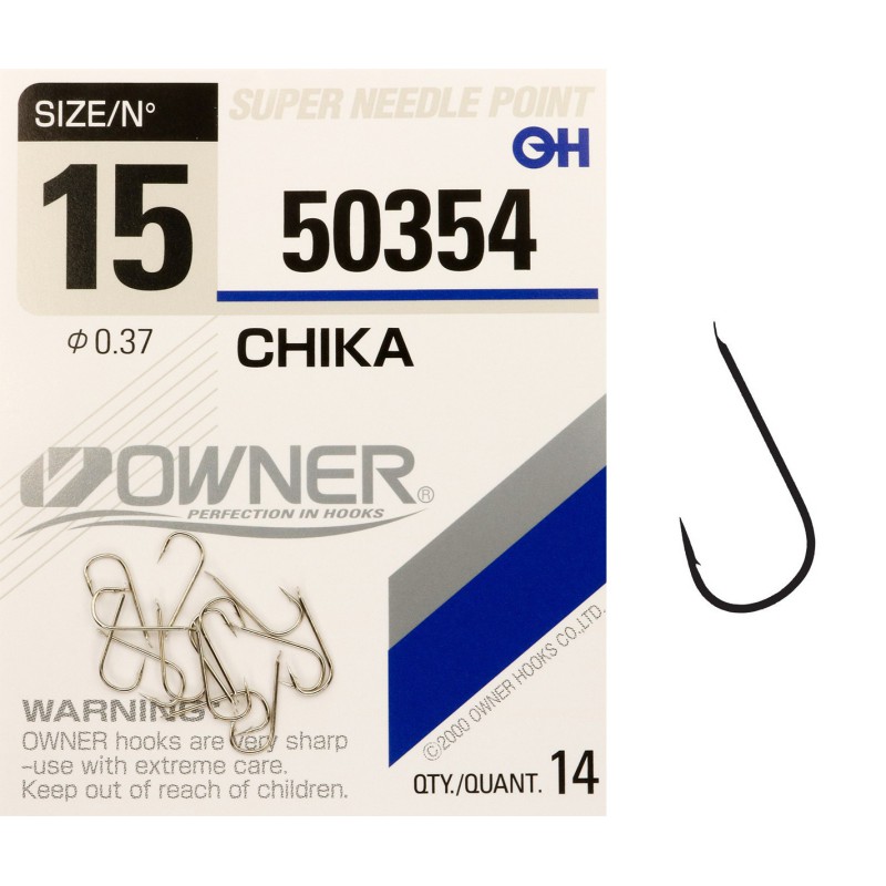 Haczyki z łopatką OWNER CHIKA srebrny nikiel r. 15