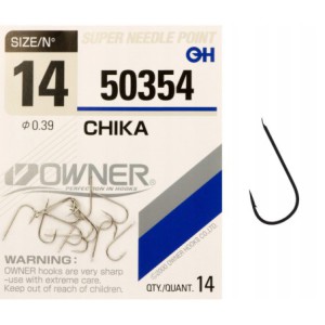 Haczyki z łopatką OWNER CHIKA srebrny nikiel r. 14