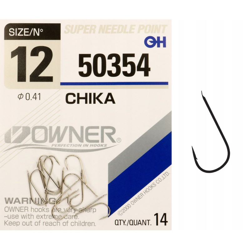 Haczyki z łopatką OWNER CHIKA srebrny nikiel r. 12