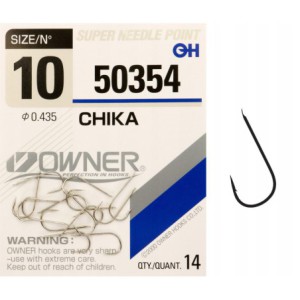 Haczyki z łopatką OWNER CHIKA srebrny nikiel r. 10