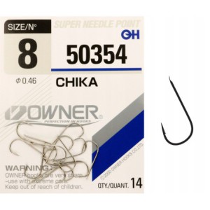 Haczyki z łopatką OWNER CHIKA srebrny nikiel r. 8