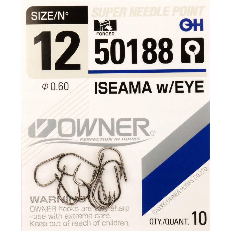 Haczyki z oczkiem OWNER ISEAMA czarny nikiel r. 12