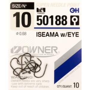 Haczyki z oczkiem OWNER ISEAMA czarny nikiel r. 10