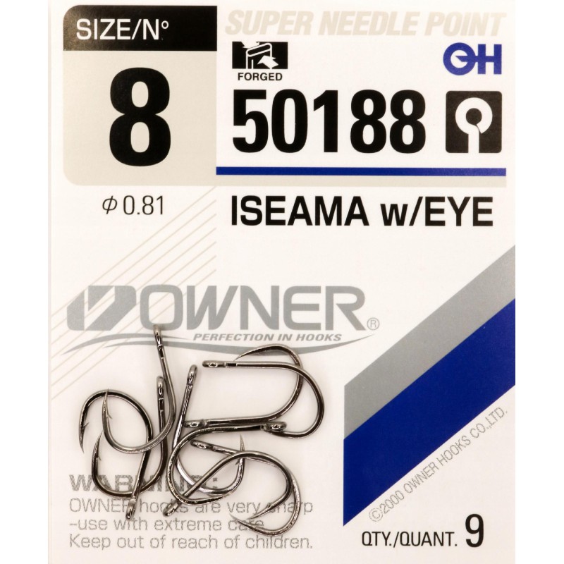 Haczyki z oczkiem OWNER ISEAMA czarny nikiel r. 8