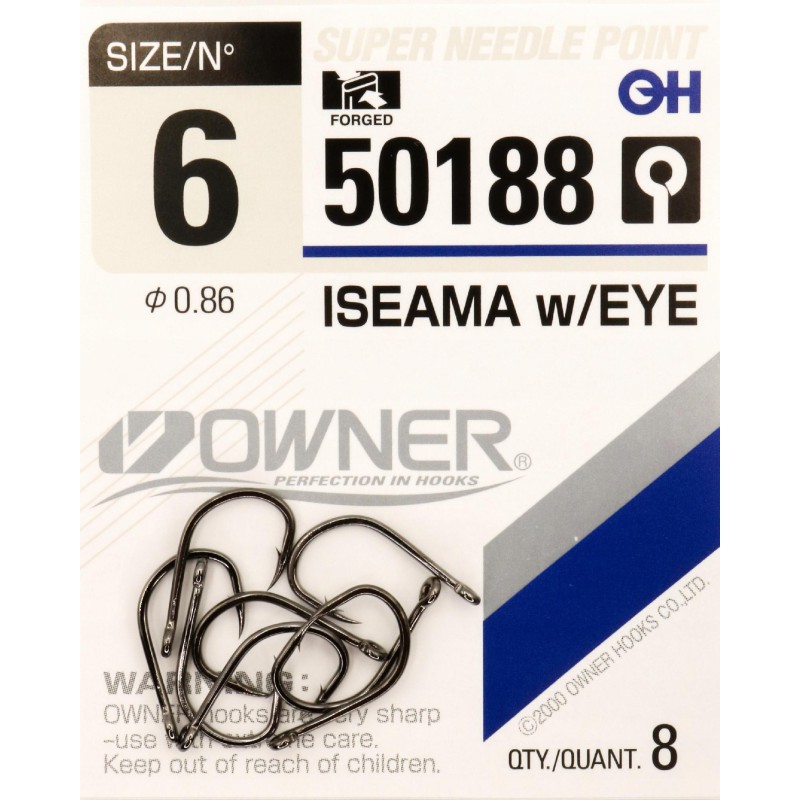 Haczyki z oczkiem OWNER ISEAMA czarny nikiel r. 6