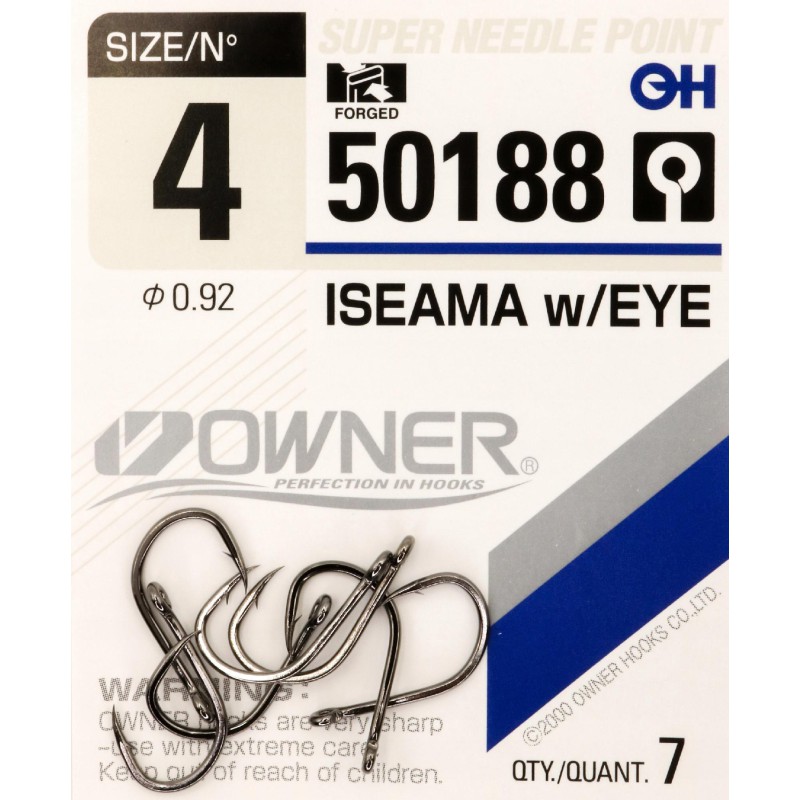 Haczyki z oczkiem OWNER ISEAMA czarny nikiel r. 4