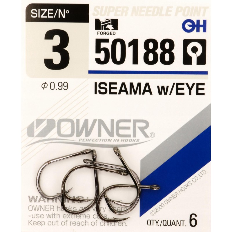 Haczyki z oczkiem OWNER ISEAMA czarny nikiel r. 3