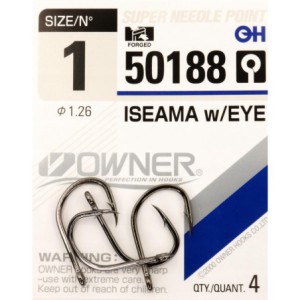 Haczyki z oczkiem OWNER ISEAMA czarny nikiel r. 1