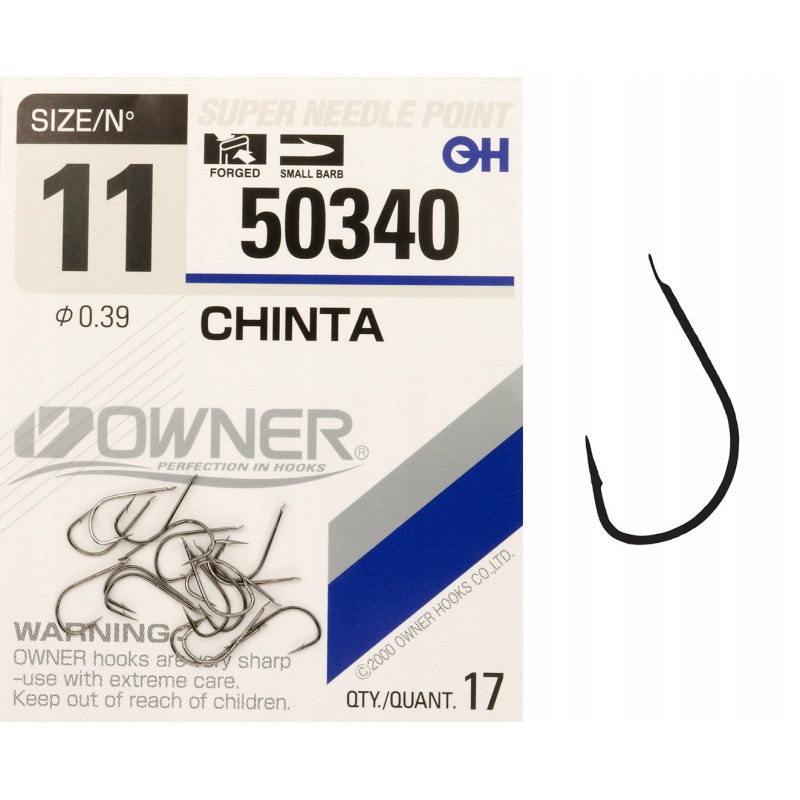 Haczyki z łopatką OWNER CHINTA czarny nikiel r. 11