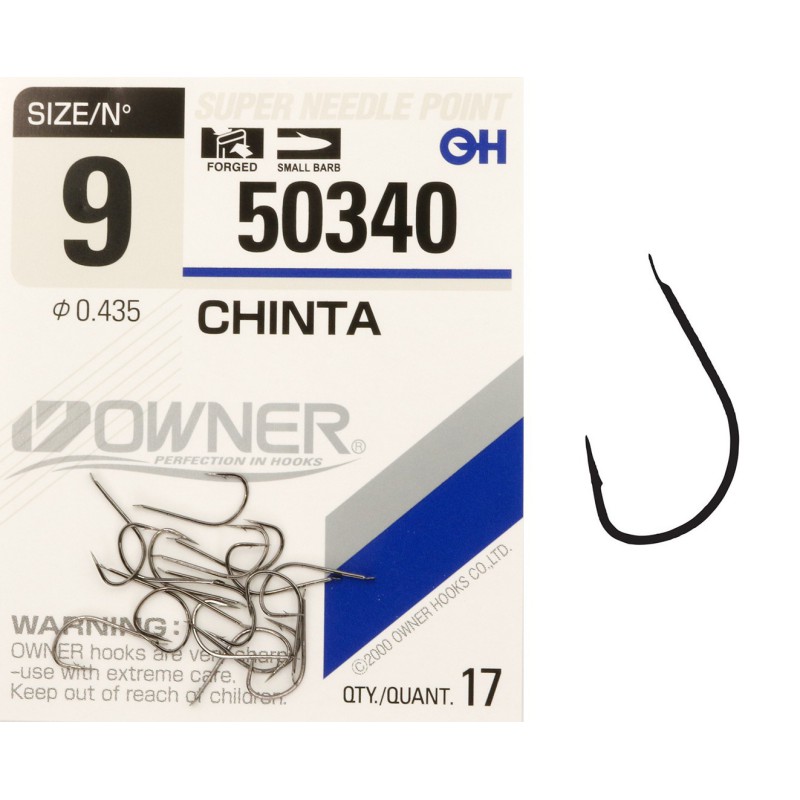 Haczyki z łopatką OWNER CHINTA czarny nikiel r. 9