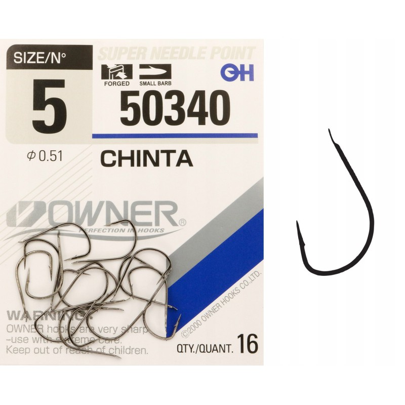 Haczyki z łopatką OWNER CHINTA czarny nikiel r. 5