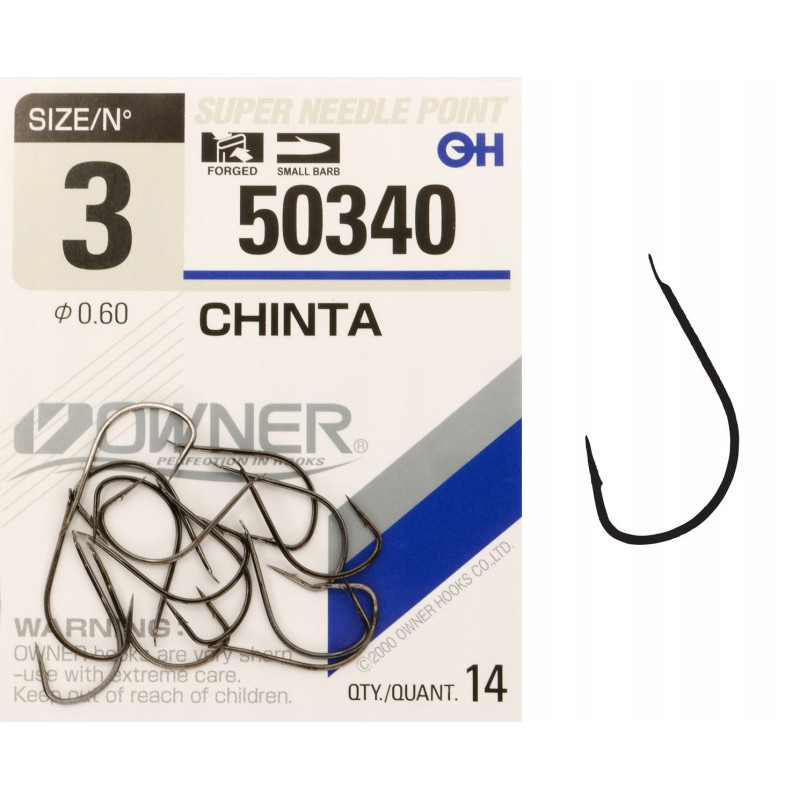 Haczyki z łopatką OWNER CHINTA czarny nikiel r. 3