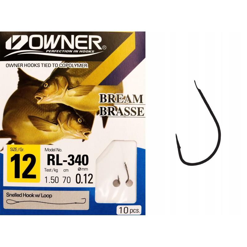 Haczyki z przyponem OWNER CHINTA 0,12mm r. 12