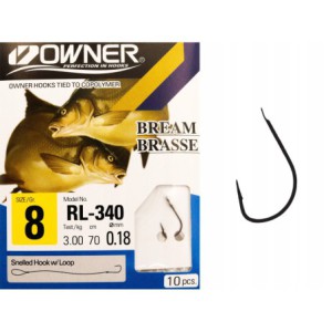 Haczyki z przyponem OWNER CHINTA 0,18mm r. 8