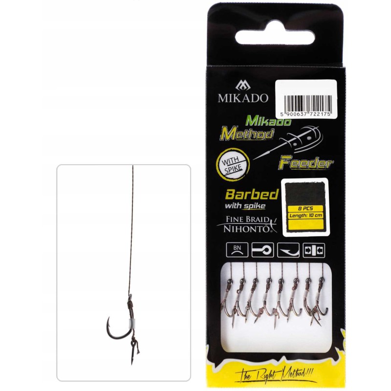 Haczyki plecionka Method Feeder MIKADO 8szt Igła 10