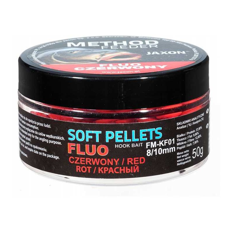 PELLET DUMBELS JAXON SOFT 8/10MM CZERWONY 50G FM-KF01