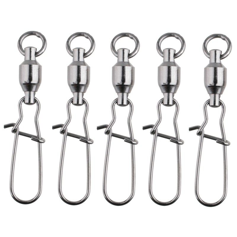 KRĘTLIK ŁOŻYSKOWANY MIKADO Z AGRAFKĄ SPINNINGOWĄ nr 2 BN 5szt.