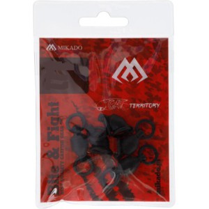 KRĘTLIK ŁOŻYSKOWANY MIKADO Z KÓŁKIEM ŁĄCZNIKOWYM nr 5 - CZARNY MATT - 5szt.