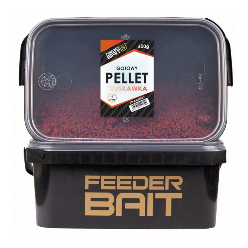 Pellet gotowy w wiaderku Feeder Bait 600g Truskawka