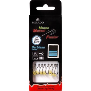 Haczyki przypony Method Feeder MIKADO bez zadziora 8szt Gumka 12