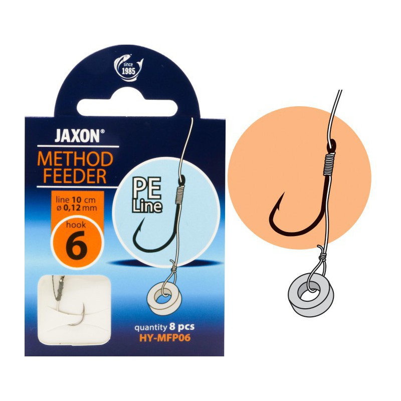 HACZYKI PLECIONKA METHOD FEEDER JAXON 8szt gumka 6 HY-MFP06